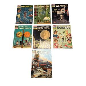 Vintage 1969 How & Why Wonder Books Lot of 7 Science Weather Chemistry Trains
